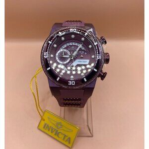 INVICTA Mens‎ S1 Rally Chronograph Watch, Purple Dial, Silicone Band, 40756 NEW